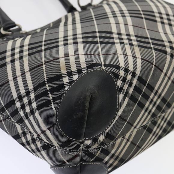 BURBERRY Nova Check Blue Label Tote Bag Nylon Black Auth ep1077 - Picture 14 of 16